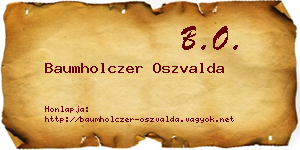 Baumholczer Oszvalda névjegykártya